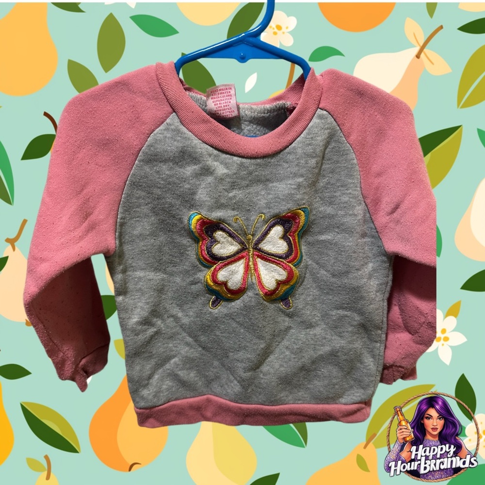 Real Love Butterfly Sweatshirt Girls Size 4T Pre Owned